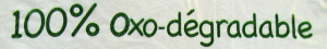 Example image of a plastic labeled as 100% oxo-degradable