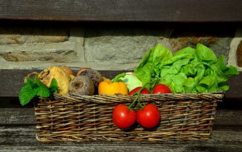 summer vegetables in a wicker basket