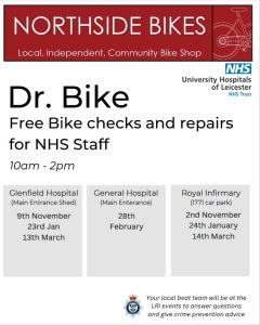 Free bike checks and repairs for NHS staff.
