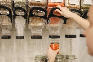Person Shopping in refill Store