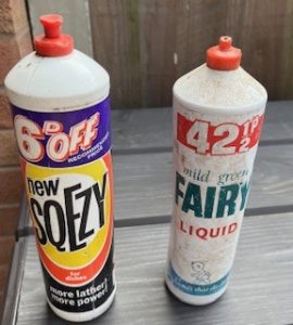Vintage washing up bottles
